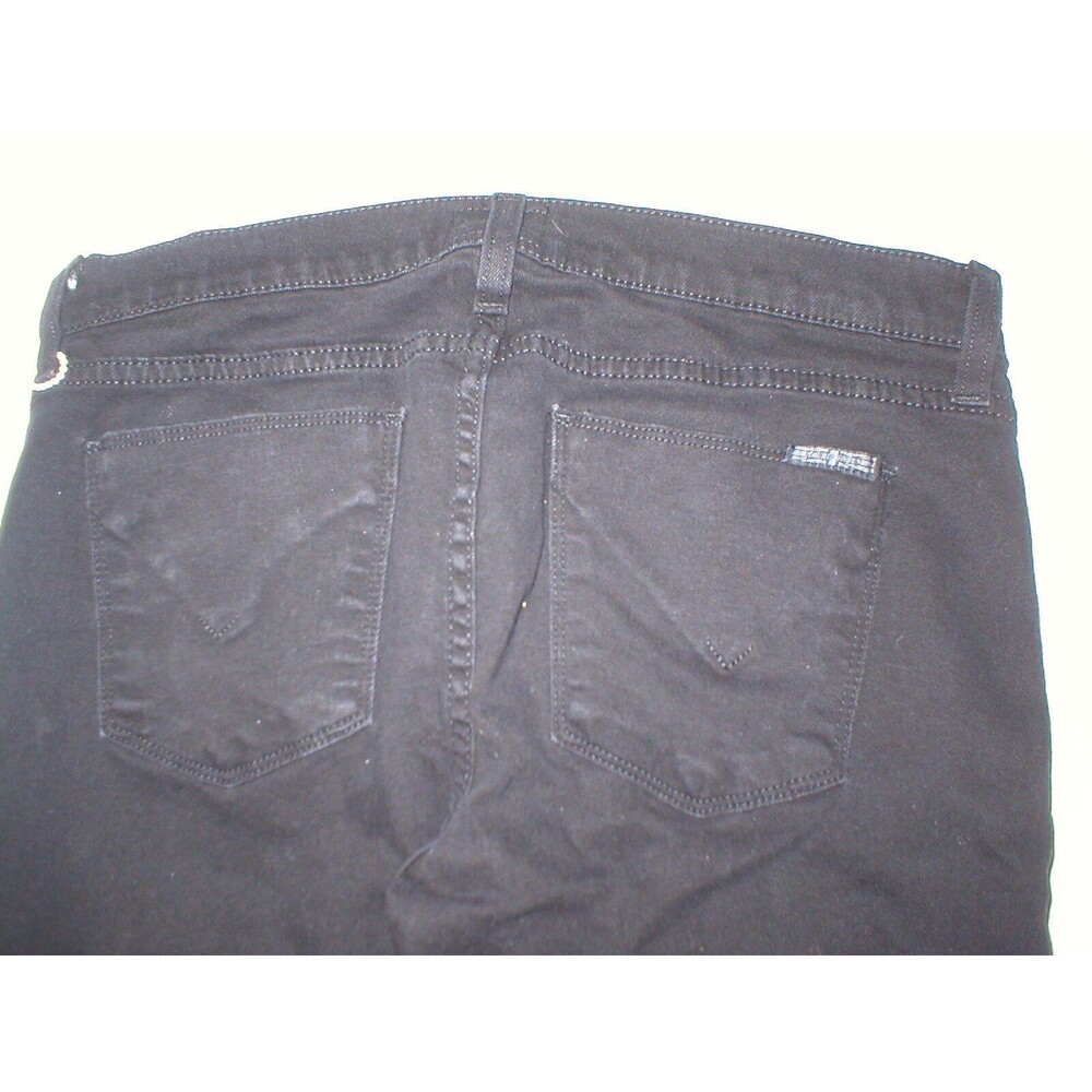 New Womens Designer Hudson Jeans 28 Black NWT Krista Crop Super Skinny Cool Logo
